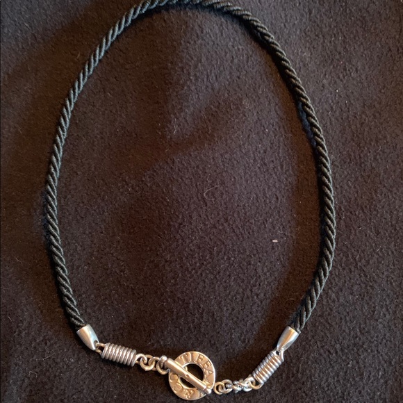 Sterling and Satin Rope Necklace - Picture 2 of 3